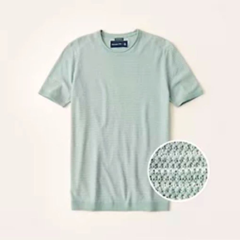 Pima Cotton Textural Knit Stripped Tee